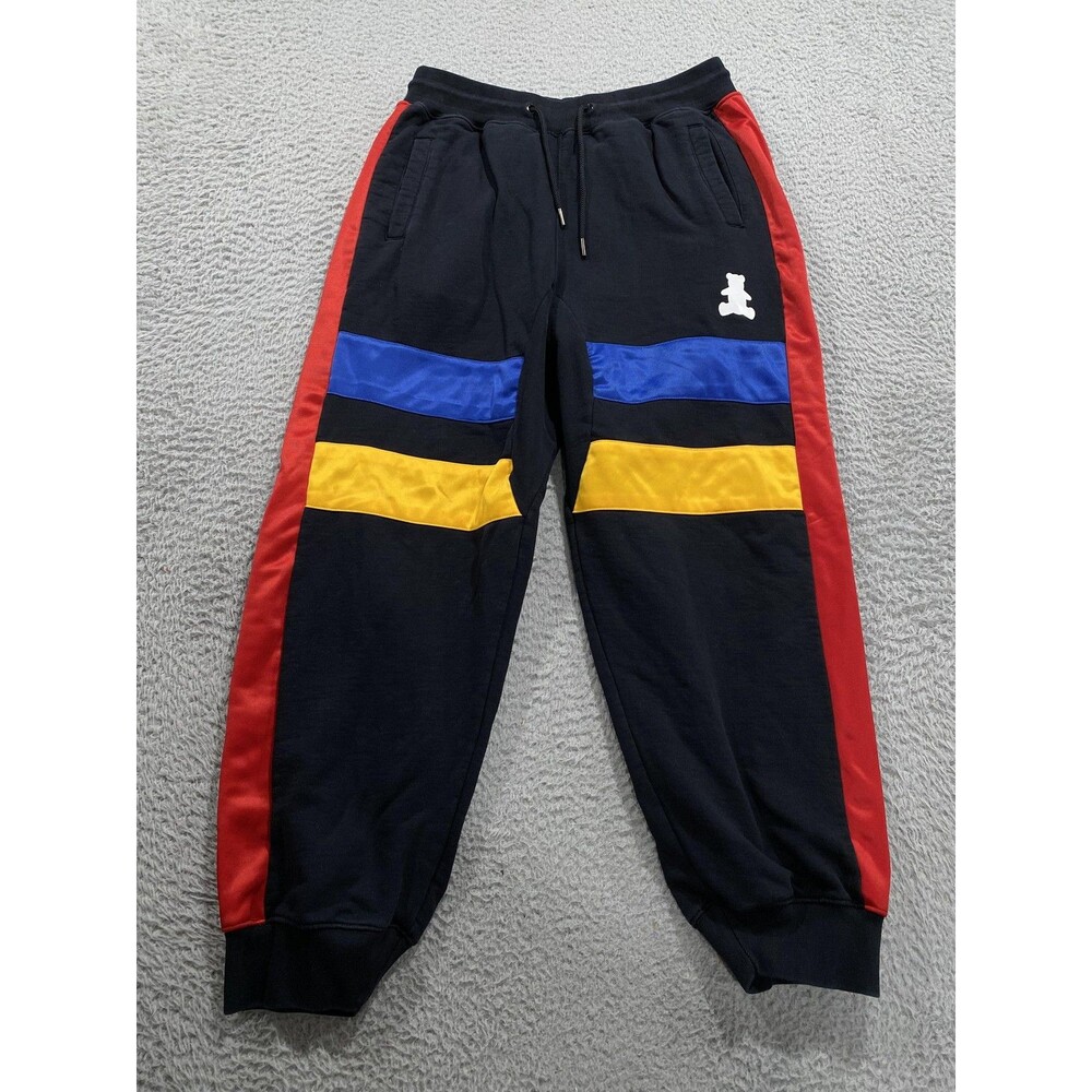 Bobby Abley Sweatpants Mens Medium Black Bear Colorblock Joggers Side Stripe